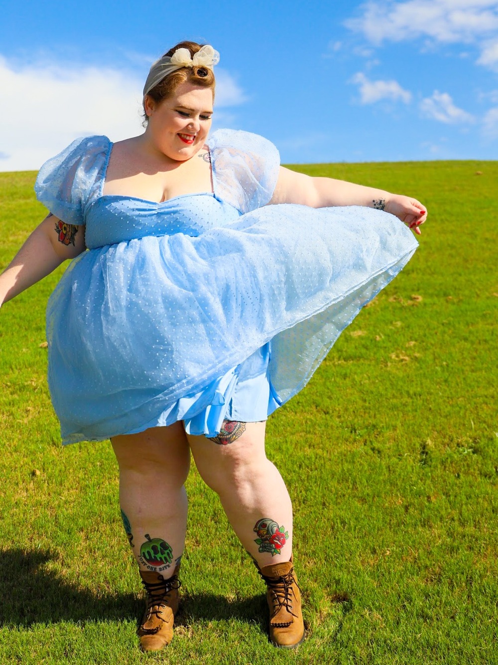 Sugar Thrillz Pale Blue Puff Sleeve Party Dress